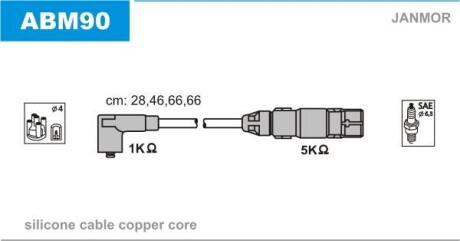 Провода VW Golf/Bora/Polo 1.6 94- Audi A3 1.6 96-00 Skoda Janmor ABM90