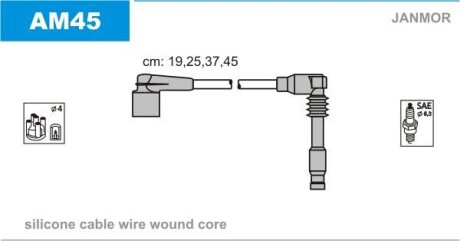 Комплект проводов зажигания Janmor AM45 (фото 1)