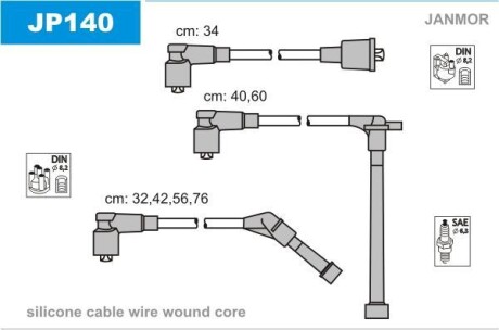 Дроти запалення, набір Janmor JP140