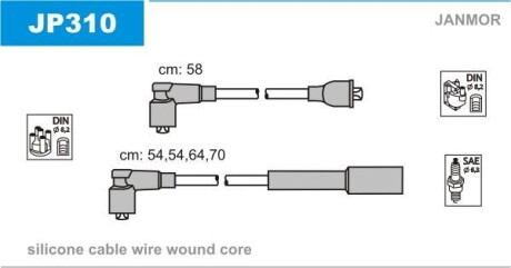 Комплект проводов зажигания Janmor JP310