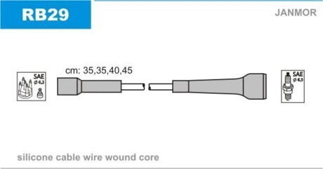 Комплект проводов зажигания Janmor RB29 (фото 1)