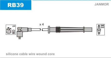 Комплект проводов зажигания Janmor RB39