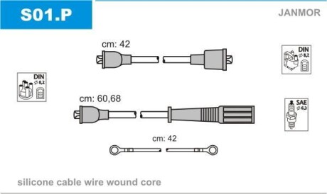 Комплект проводов зажигания Janmor S01P