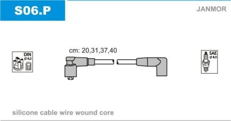Комплект проводов зажигания Janmor S06P