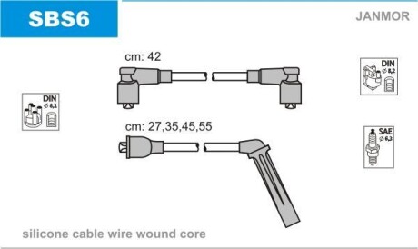 Дроти запалення, набір Janmor SBS6 (фото 1)