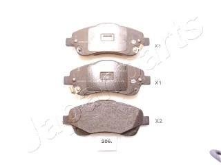 TOYOTA гальмівні колодки передн.Avensis 03- JAPANPARTS PA-206AF