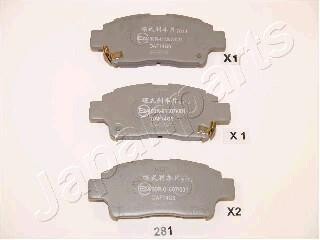Комплект тормозных колодок, дисковый механизм JAPANPARTS PA-281AF