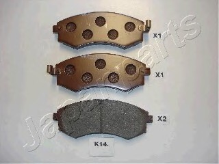 Колодки гальмівні дискові передні, комплект JAPANPARTS PA-K14AF (фото 1)
