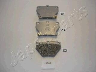 Комплект тормозных колодок, дисковый механизм JAPANPARTS PP-203AF