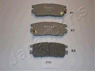 Гальмівні колодки, дискове гальмо (набір) JAPANPARTS PP599AF