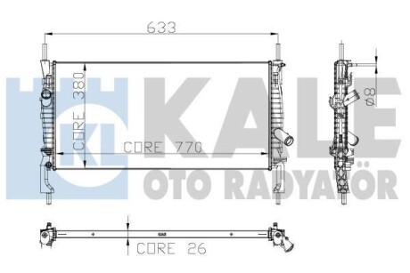FORD Радиатор охлаждения Transit Tourneo,Transit 2.2/2.4TDCi 06- Kale 235500