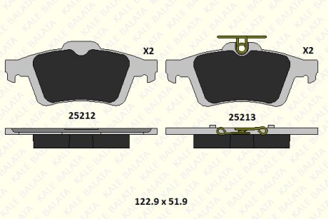 Колодки гальмівні (задні) Ford Connect/Focus III 10- (Teves) Q+ Kale 2521216105 (фото 1)