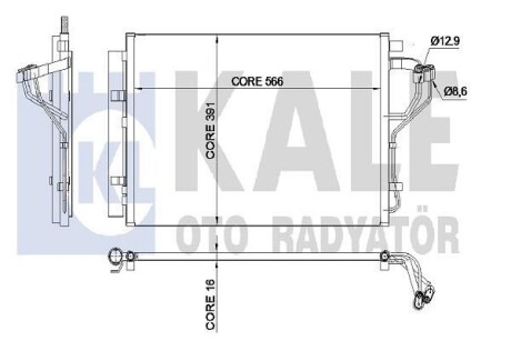 Радиатор кондиционера Hyundai Elentra, I30, Kia Ceed, Pro Ceed OTO RADYATOR Kale 342525