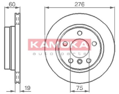 Диск гальмівний задній вентильований KAMOKA 1031662