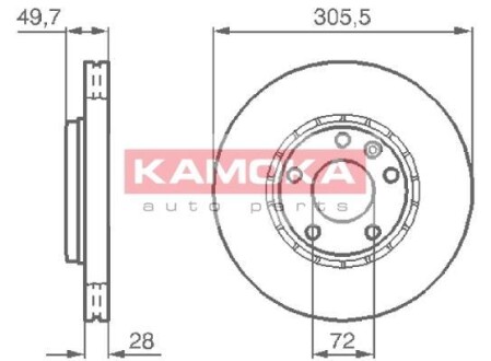 Гальмівний диск KAMOKA 1032408