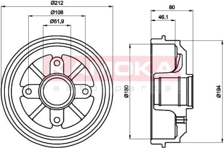 Тормозной барабан KAMOKA 104022