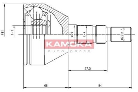 Шарнирный комплект, приводной вал KAMOKA 6037