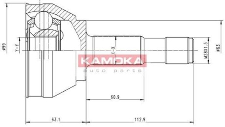 Шарнірний набір, привідний вал KAMOKA 6152