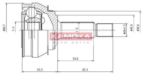 Шарнирный комплект, приводной вал KAMOKA 6238