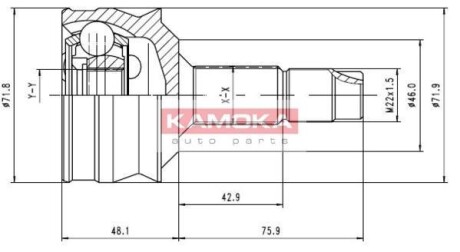 Шарнирный комплект, приводной вал KAMOKA 6258