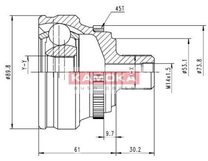 Шарнирный комплект, приводной вал KAMOKA 6278