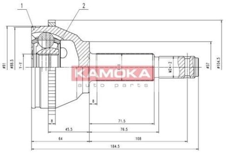 Шарнирный комплект, приводной вал KAMOKA 6281