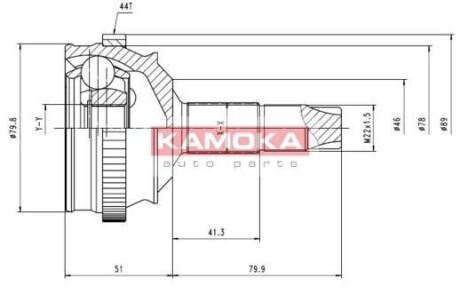 Шарнірний комплект, приводний вал KAMOKA 6336