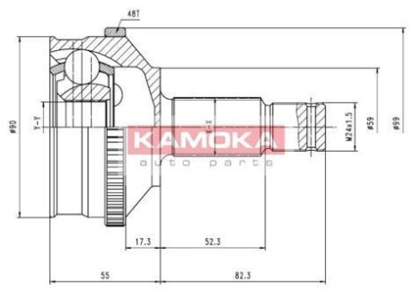 Шарнирный комплект, приводной вал KAMOKA 6574