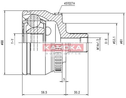 Шарнирный комплект, приводной вал KAMOKA 6762