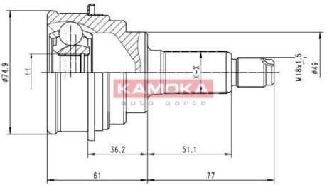 Шарнірний набір, привідний вал KAMOKA 6836