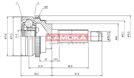 Шарнирный комплект, приводной вал KAMOKA 6944