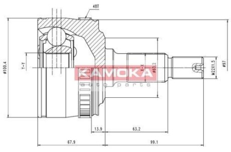 Шарнирный комплект, приводной вал KAMOKA 7046