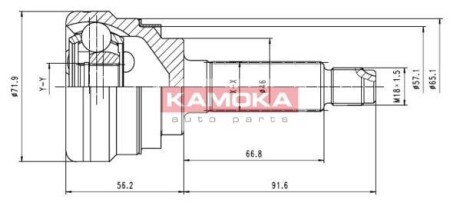 Шарнірний набір, привідний вал KAMOKA 7052