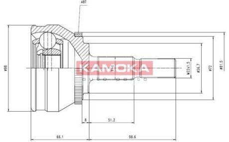 Шарнирный комплект, приводной вал KAMOKA 7128