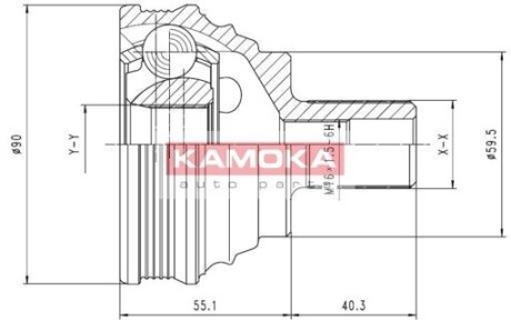 Шарнирный комплект, приводной вал KAMOKA 7338