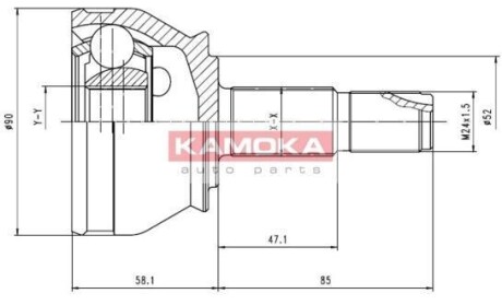 Шарнирный комплект, приводной вал KAMOKA 7412