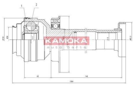 Шарнірний набір, привідний вал KAMOKA 8711