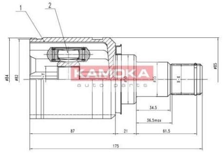 Шарнірний набір, привідний вал KAMOKA 8721