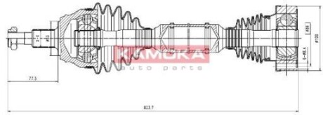 Привідний вал KAMOKA VW1138927