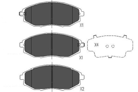 Гальмівні колодки, дискове гальмо (набір) PARTS KAVO KBP1011