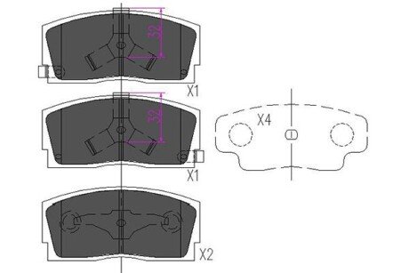 Гальмівні колодки, дискове гальмо (набір) PARTS KAVO KBP1501