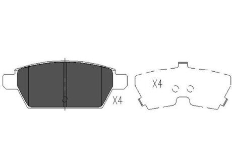 Гальмівні колодки, дискове гальмо (набір) PARTS KAVO KBP4554