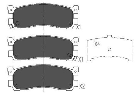 Гальмівні колодки, дискове гальмо (набір) PARTS KAVO KBP4556
