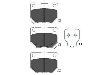 Гальмівні колодки, дискове гальмо (набір) PARTS KAVO KBP6545