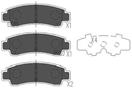 Гальмівні колодки, дискове гальмо (набір) PARTS KAVO KBP-6546