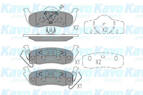 PARTS JEEP Тормозные колодки задн.Grand Cherokee 05- PARTS KAVO KBP6606