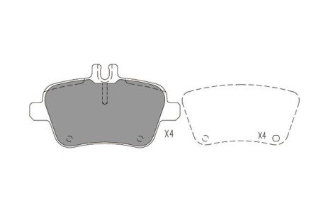 Колодки гальмівні (задні) MB A-class (W176)/B-class (W246) 11- (TRW) Q+ PARTS KAVO KBP6619