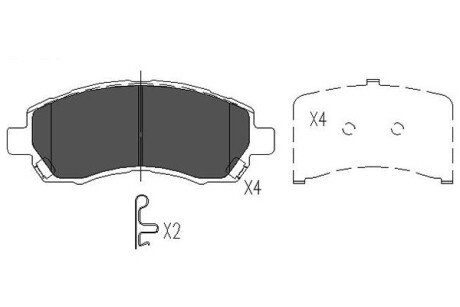 Гальмівні колодки, дискове гальмо (набір) PARTS KAVO KBP8015