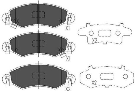 Гальмівні колодки, дискове гальмо (набір) PARTS KAVO KBP8508