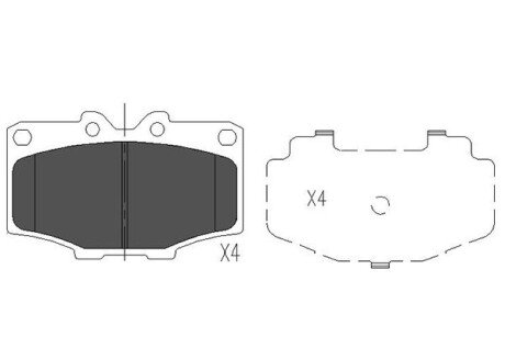 Комплект тормозных колодок, дисковый механизм KAVO KBP9028